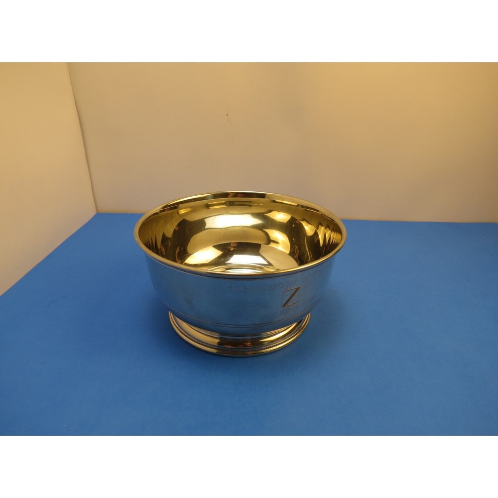 Salisbury Pewter Silver Bowl Engraving Vintage Award Sales Manager 1999 USA